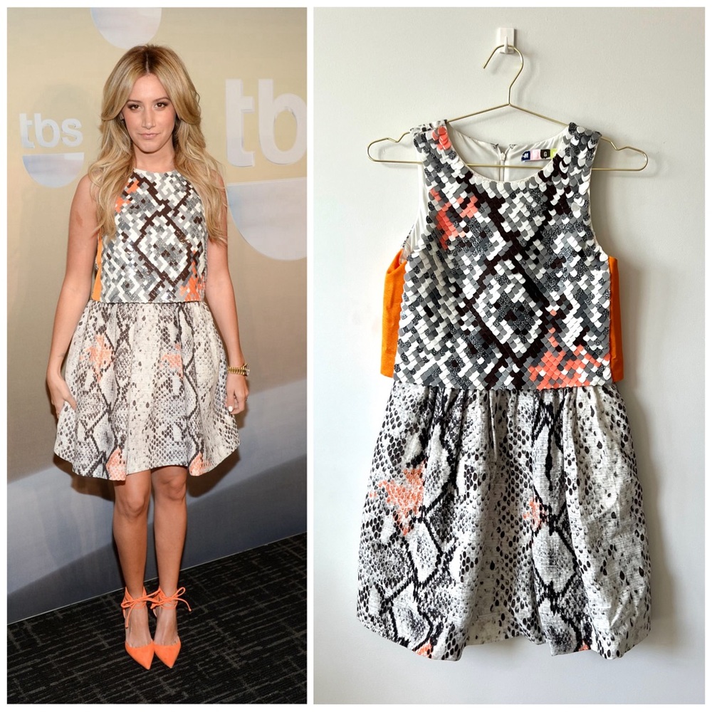 MSGM Snake Print & Sequin Sleeveless Mini Dress — As seen on Ashley Tisdale!